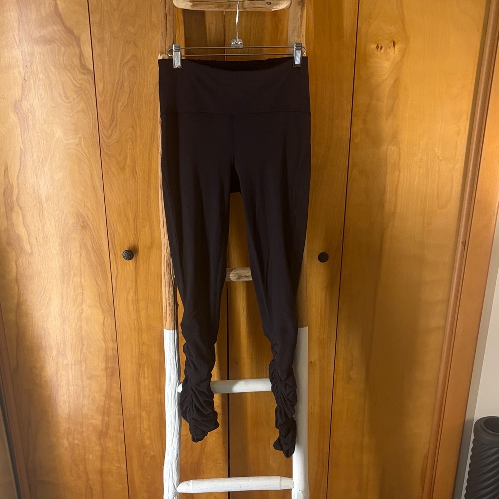 Lululemon Athletica Black Ruched Leggings